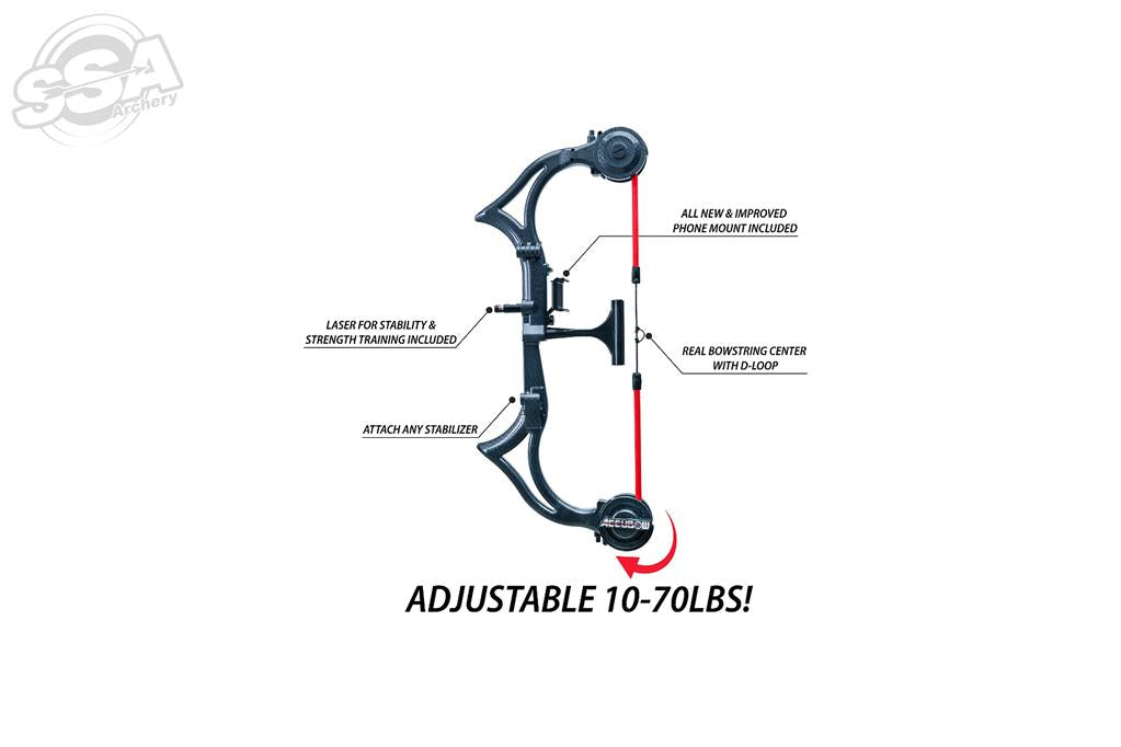 ACCUBOW Warm Up Tools Accubow 2.0 Faltbare Carbonfaser-Beschichtung